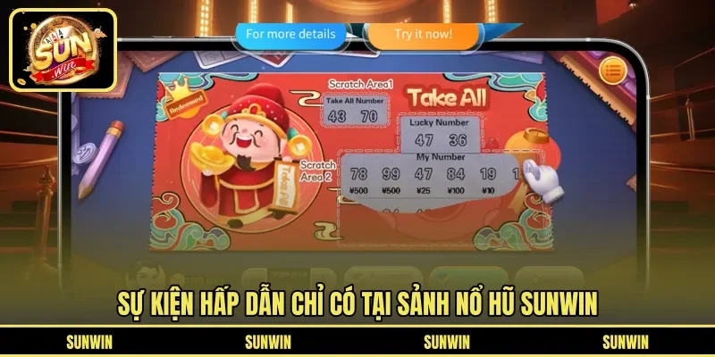 Sự kiện hấp dẫn chỉ có tại sảnh nổ hũ SUNWIN